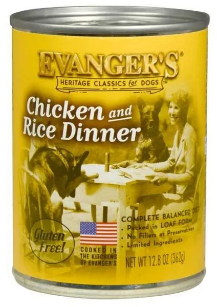 12/12.5oz Evanger's Complete Classic Chicken & Rice Dinner For Dogs - Treat